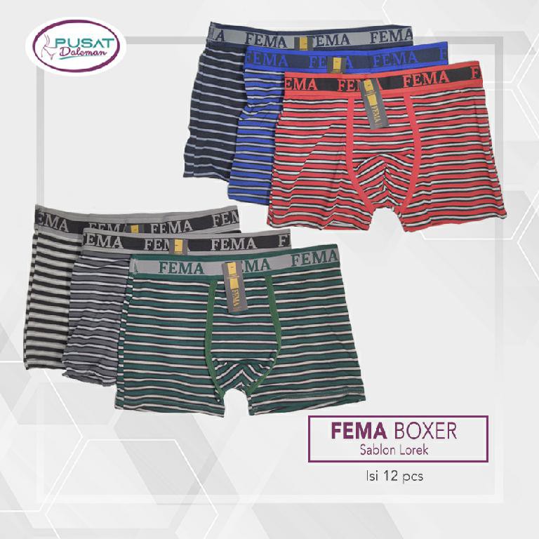  GROSIR  Celana  Dalam  Pria Fema 6873 Boxer  Lorek Shopee 