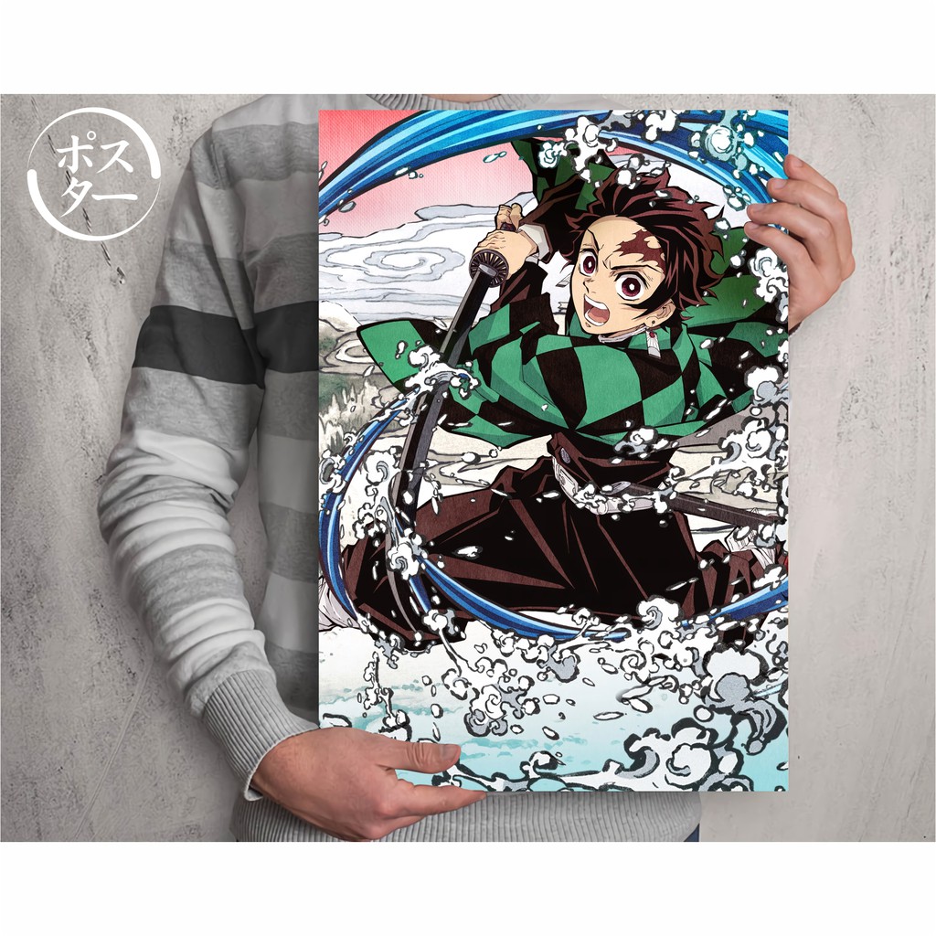 Koleksi Poster Anime Kimetsu no Yaiba - Demon Slayer B - Tanjiro Nezuko Zenitsu Inosuke - Size A3+-Tanjiro A