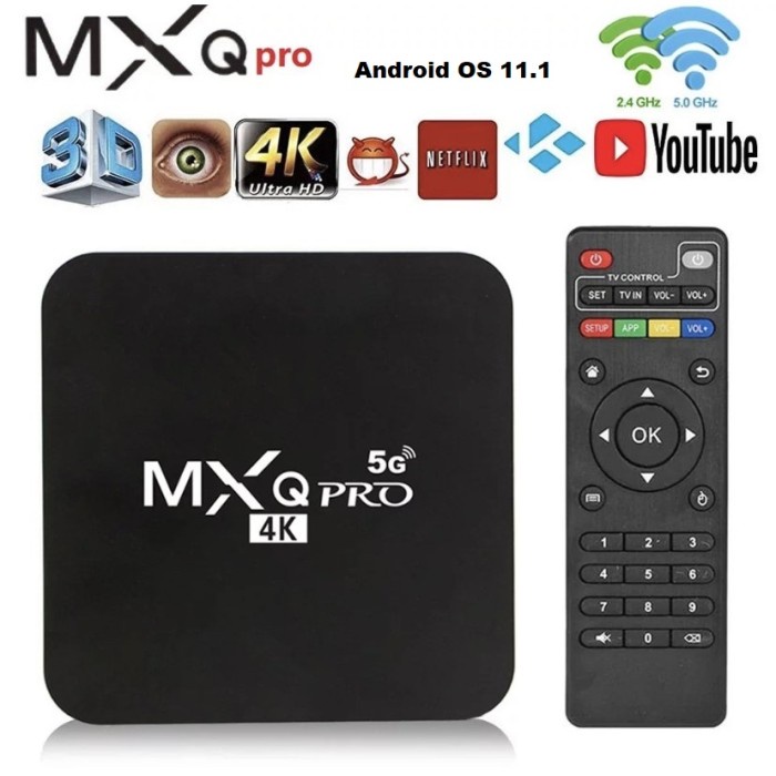 SMART TV BOX MXQ Pro 4K ANDROID 11.1 Ram 4GB ROM 64GB TERMURAH 4/64 GB NEW TV BOX RECEIVER TV BOX