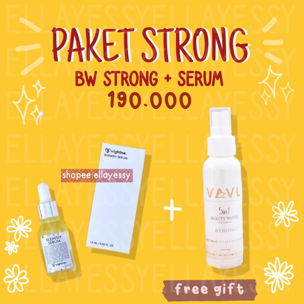 VAVL STRONG ACNE ( BEAUTY WATER STRONG + BLEMISH SERUM ) FREE GIFT