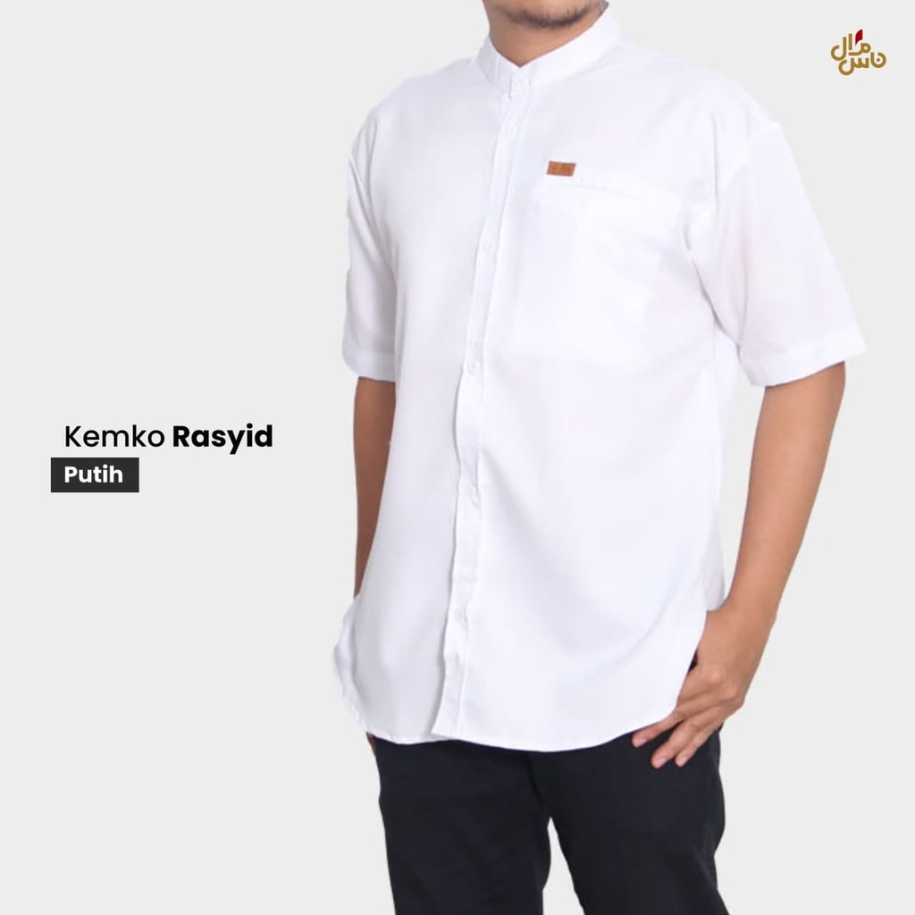 Baju Koko Kurta Polos Pria Model Rasyid Tersedia Warna Hitam/Putih/Biru Langit/Hijau Muda/Krem Bahan Katun Toyobo