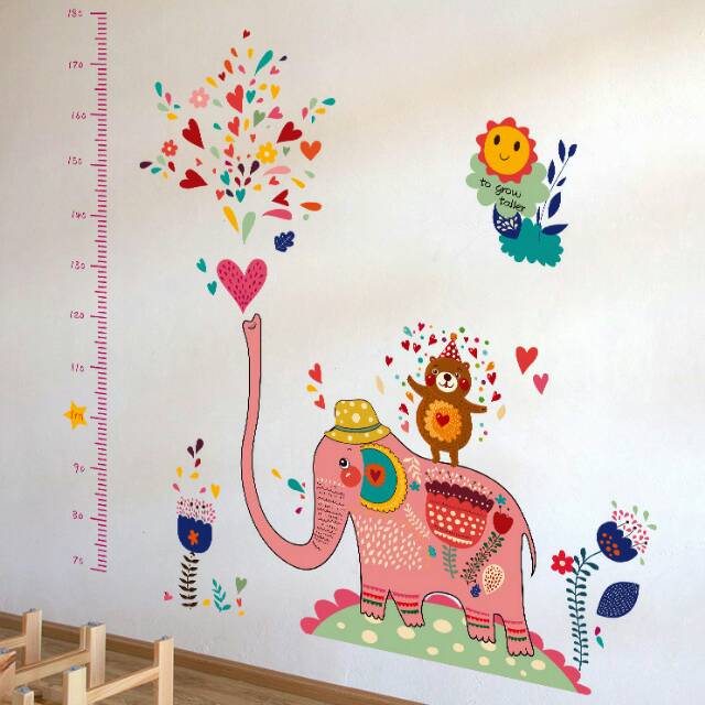 RELIZA WALL STICKER PENGUKUR TINGGI BADAN GAJAH GROW UP ELEPHANT SK9036 STIKER DINDING