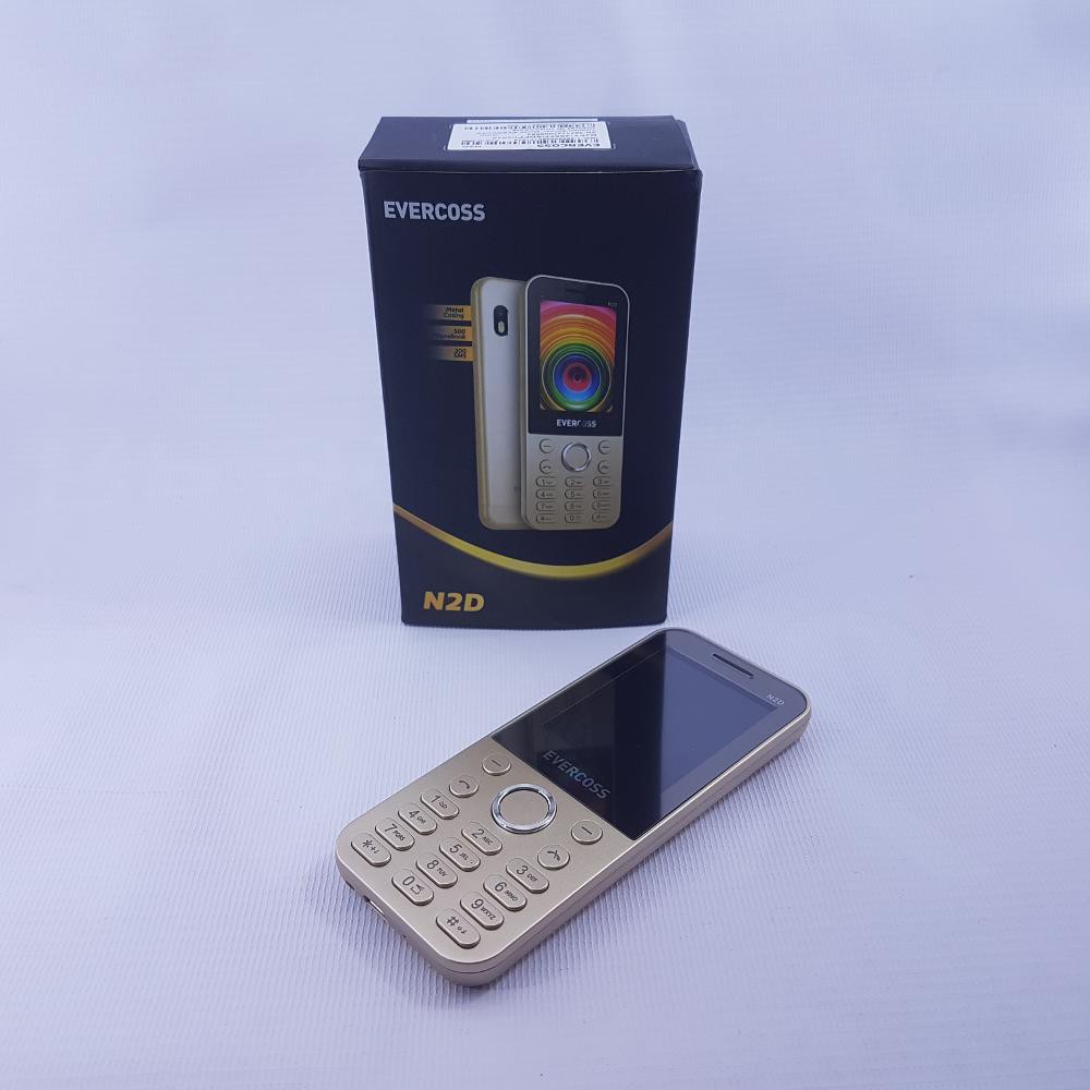 EVERCOSS N2D Dual SIM Full METAL Casing 2.4 inch Camera Internet Senter Garansi Resmi 1 Tahun