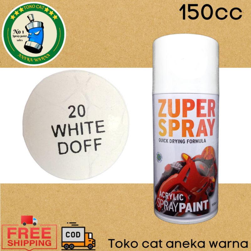 cat semprot 150cc white putih doff (tidak mengkilap) zuper spray produk dari rj london spray paint pilox pilok pylox