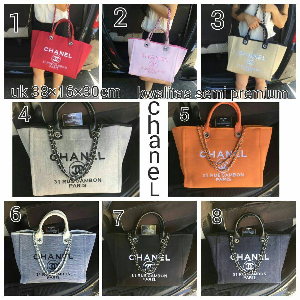 TAS CHANEL CAMBON CABAS KANVAS