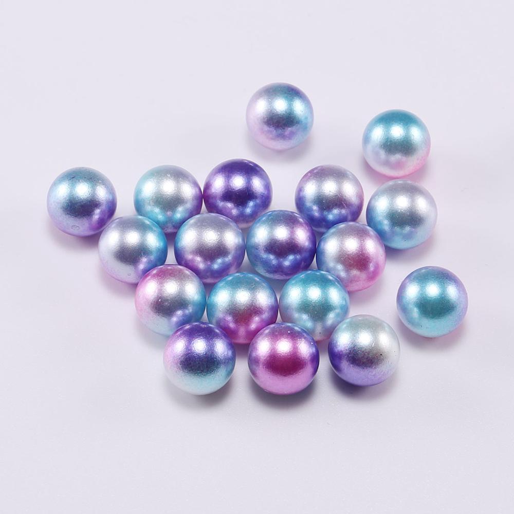 3/4/6/8/10/12MM NO Hole Rainbow Color Bead ABS Imitation Pearl Beads Round Plastic Acrylic Beads For Jewelry Making Findings DIY