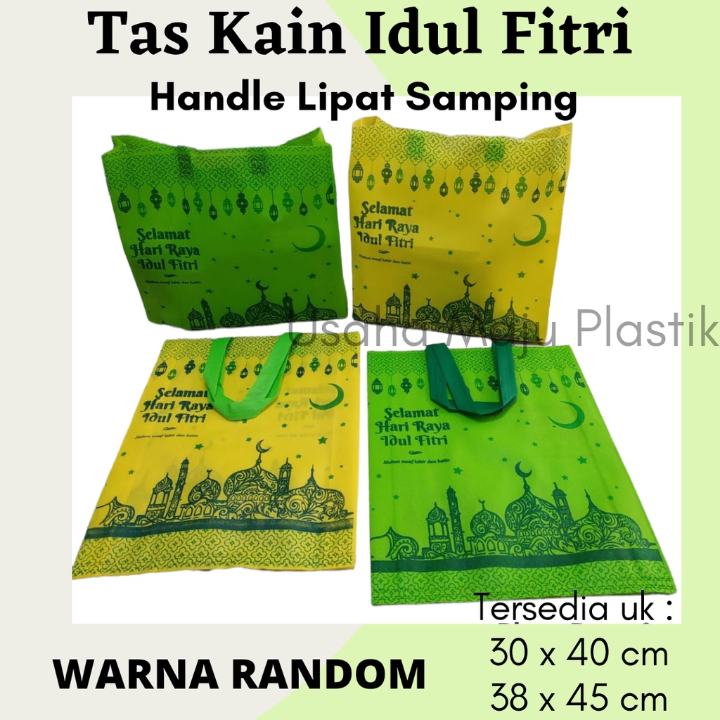 

Tas Spundbond Idul Fitri 30x40cm / 38x45cm Tas Kantong Kain Goodie Bag Parcel Murah Bingkisan Lebaran