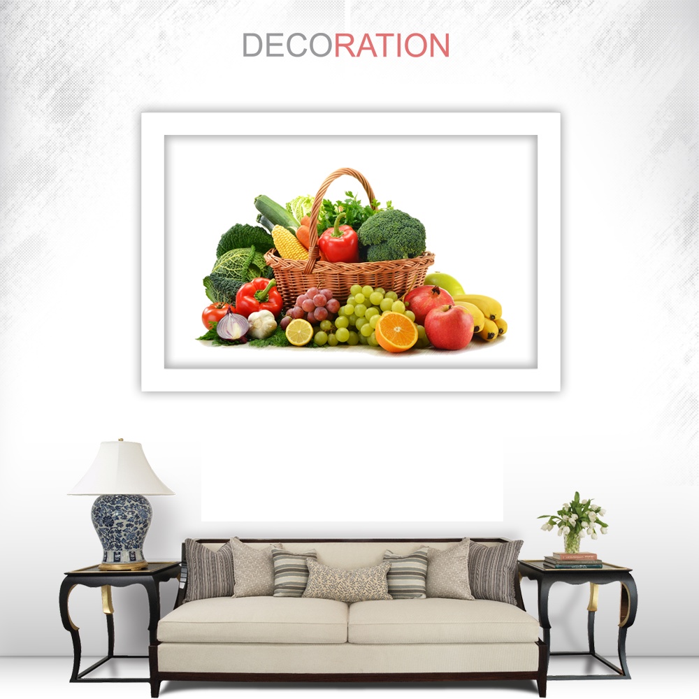 Walldecor Hiasan Dinding Poster Kayu Buah Fruit Pajangan Dinding Dingding Dapur Poster Kayu Gambar B
