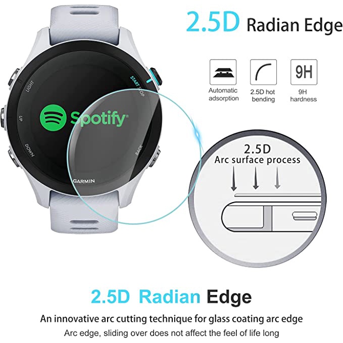 1pc Pelindung Layar Tempered Glass 9H Anti Gores Untuk Smartwatch Garmin Forerunner 255S