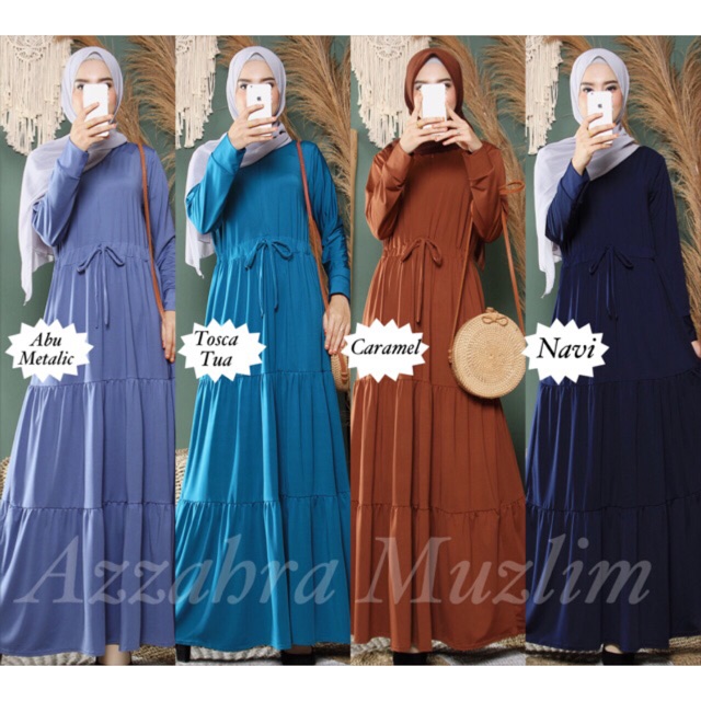 Gamis Jersey Rempel Susun Serut pinggang Busui / R.11 - 066-5096