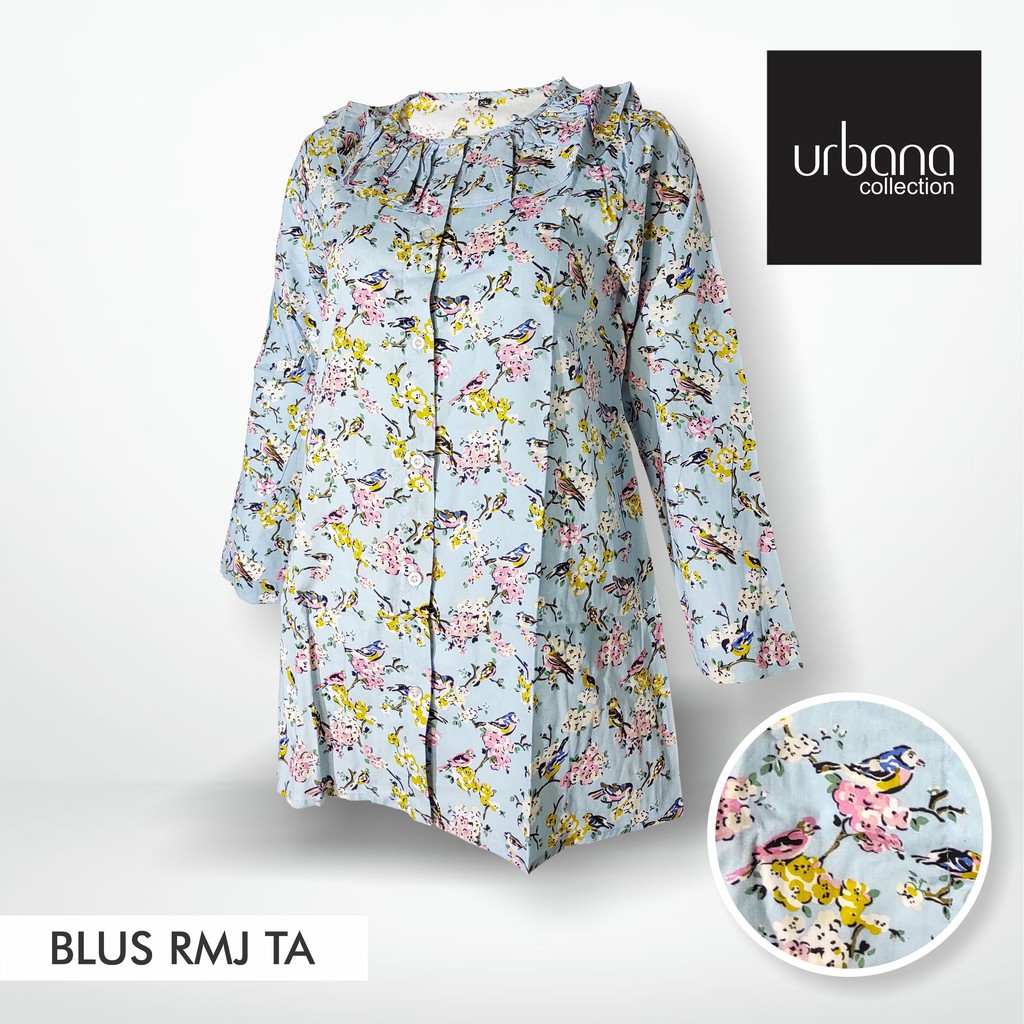 Blus Wanita Printing Motif Bunga