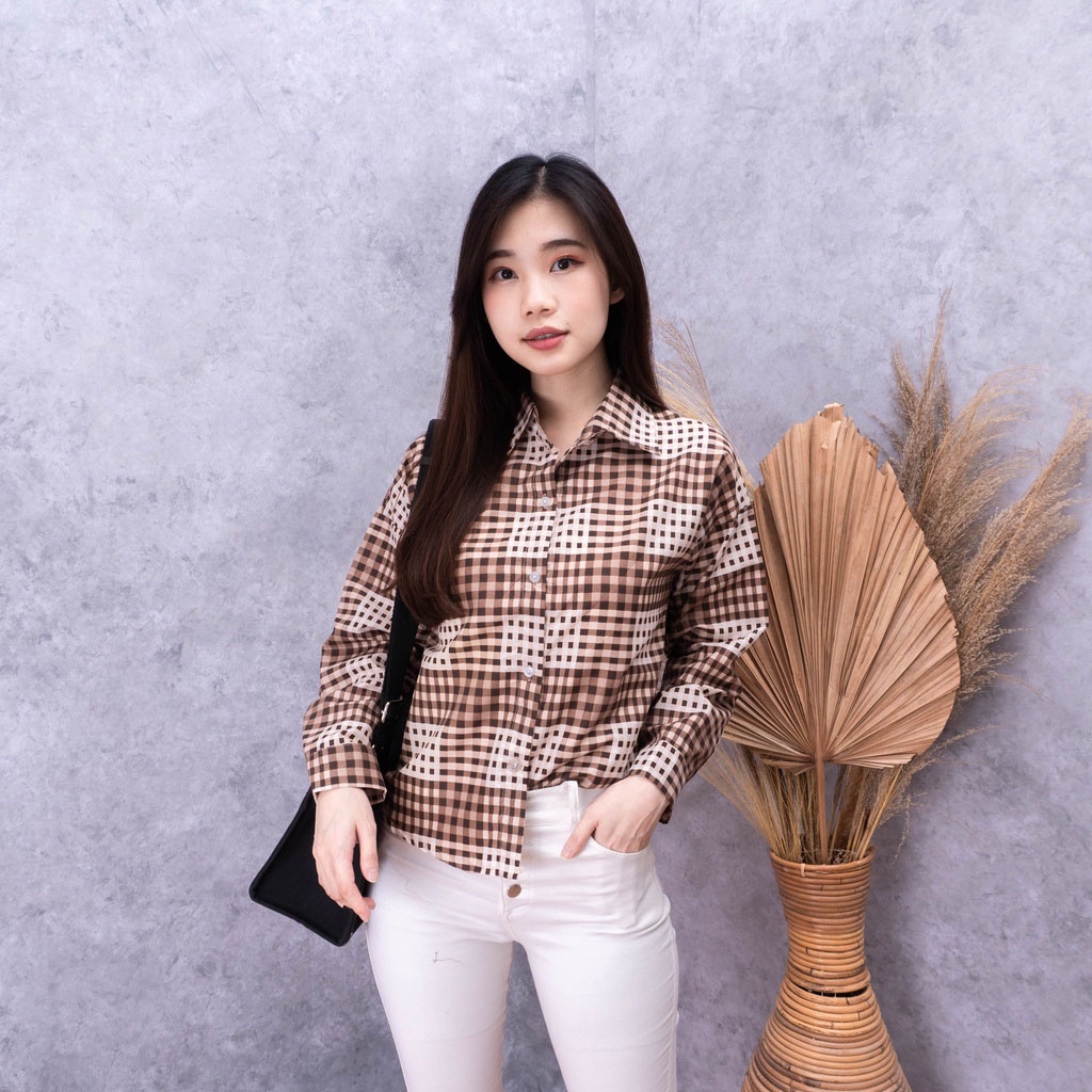 IL -  KEMEJA BERLIN FLANEL SHIRT / KEMEJA WANITA OVERSIZED KOTAK FLANEL TARTAN