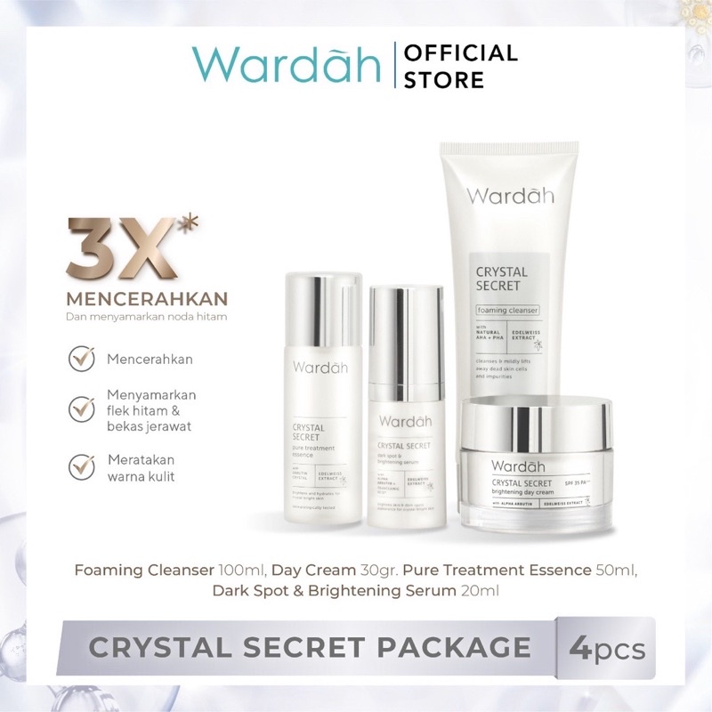 Wardah Crystal Secret Paket Free Tote Bag Isi 4pcs