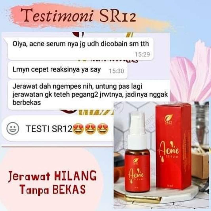 ACNE SERUM SR12 / MENYEMBUHKAN JERAWAT / BERUNTUSAN / MENGHILANGKAN BEKAS JERAWAT