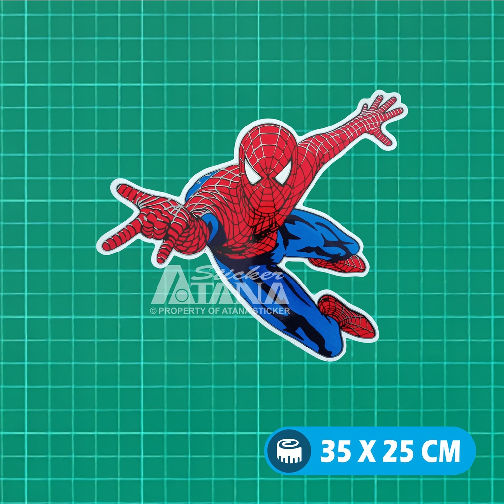 Stiker Printing Spiderman Sticker Sablon Jumbo Besar Vinyl Graftac Spidey Marvel Super Hero Peter Parker Dashboard Motor Matic Kaca Mobil Belakang Truck Laptop Gerobak Jualan Dinding Kamar