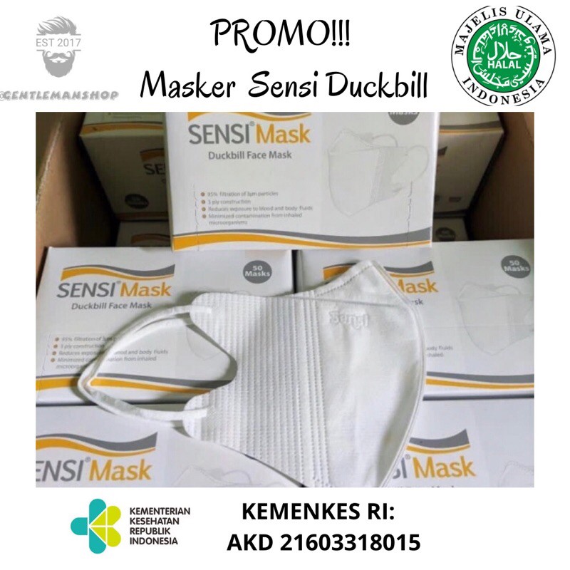 Masker Sensi Duckbill 3ply Original - Masker Medis Sensi KN95