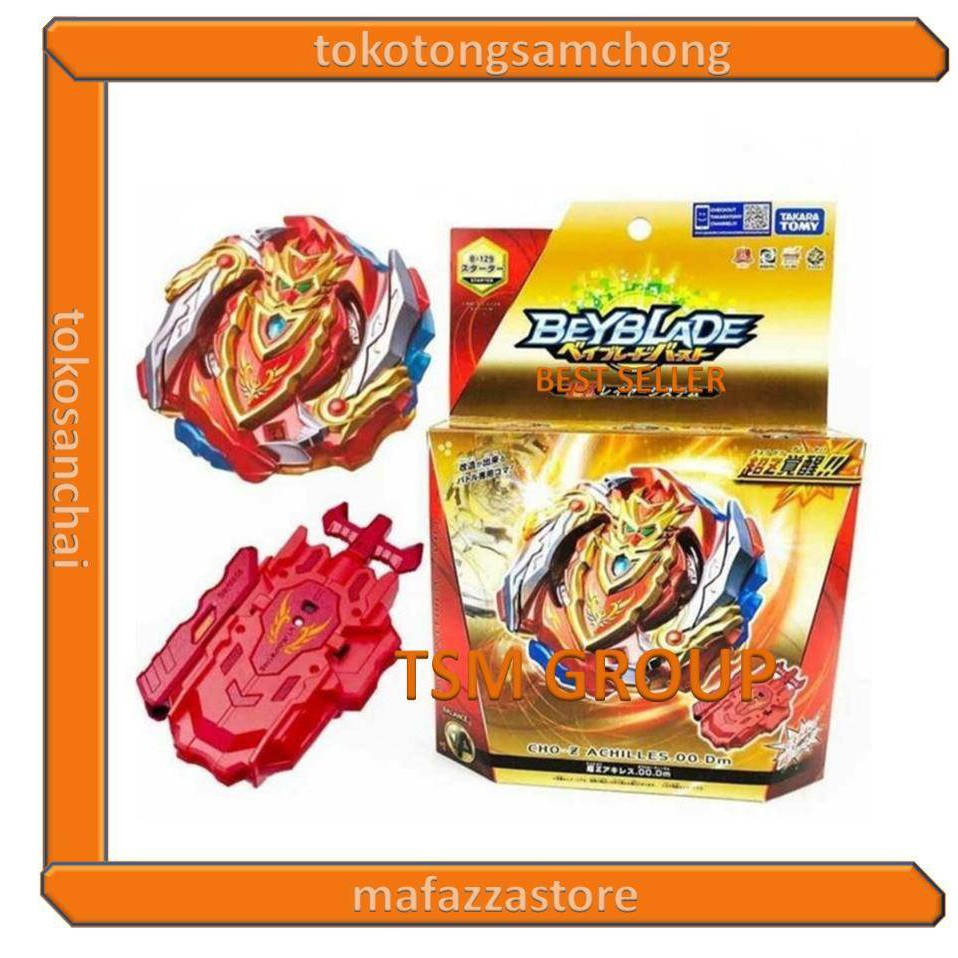 ORIGINAL BEYBLADE TAKARA TOMY B-129 CHO Z ACHILLES STARTER ASLI ORI GASING MAINAN ANAK LR LAUNCHER