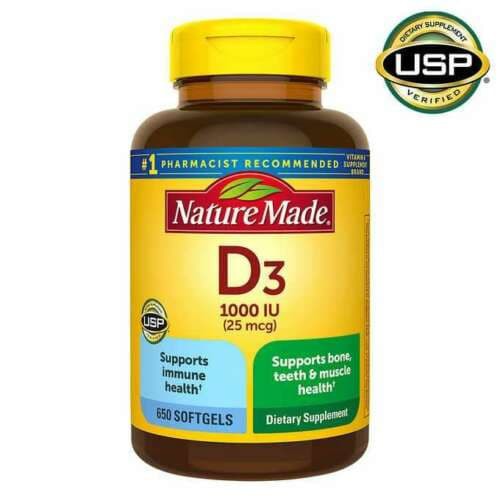 Nature Made Vitamin D3 1000 IU 300 650 Softgels 25mcg