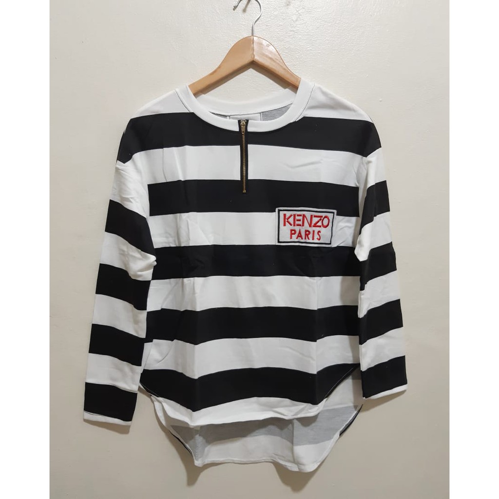 kaos lengan panjang zipper salur XL 5365