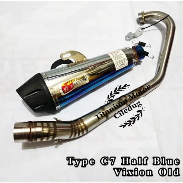 Knalpot Racing CLD Vixion Old Lama - Vixion New Type C7 Half Blue Oval