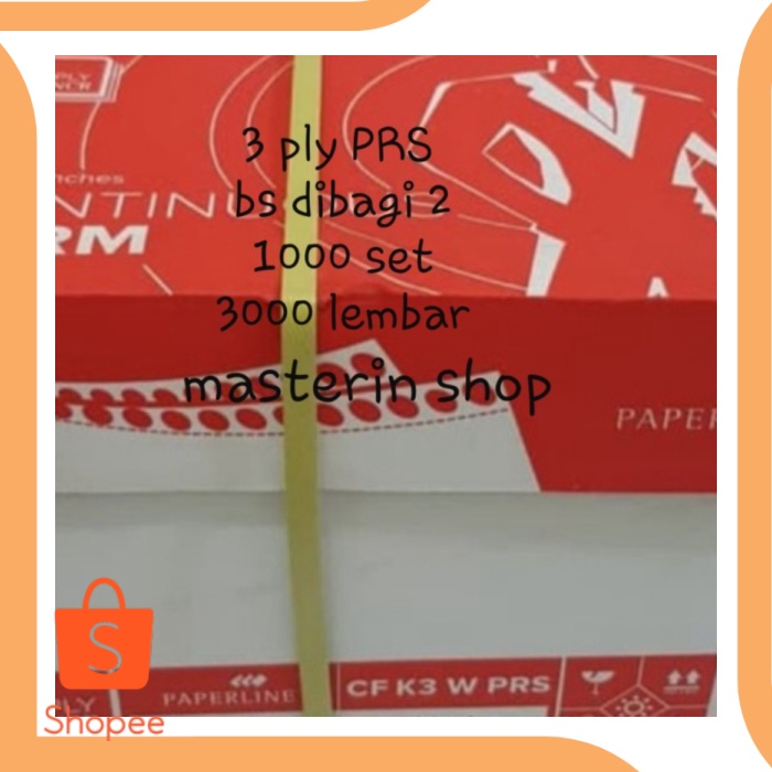 

Kertas komputerContinous Form 9.5x11 3 Ply PRSbs dirobek dibagi 2