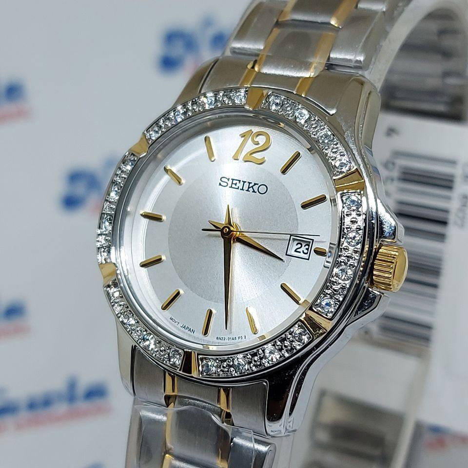 Seiko Ladies SUR718P1 Swarovski Silver Dial - Jam Tangan Wanita SUR718