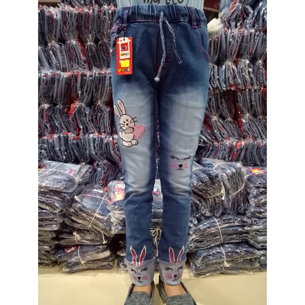  Celana  Jeans  Panjang Stik Balik Anak  Perempuan  Ukuran 