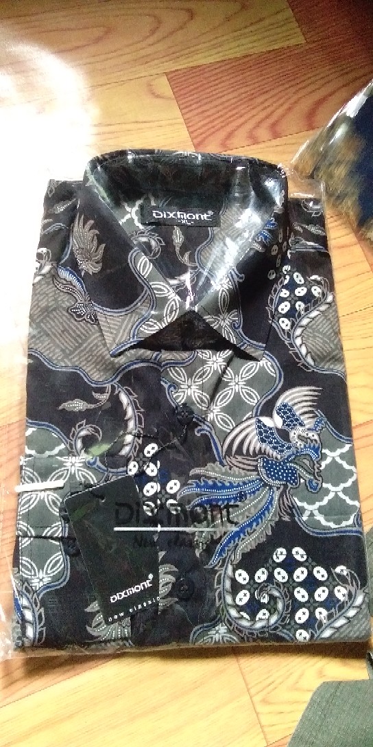 Kemeja Batik Pria Lengan Panjang Bl12 Katun Motif Modern Dixmont Semi Slimfit Premium