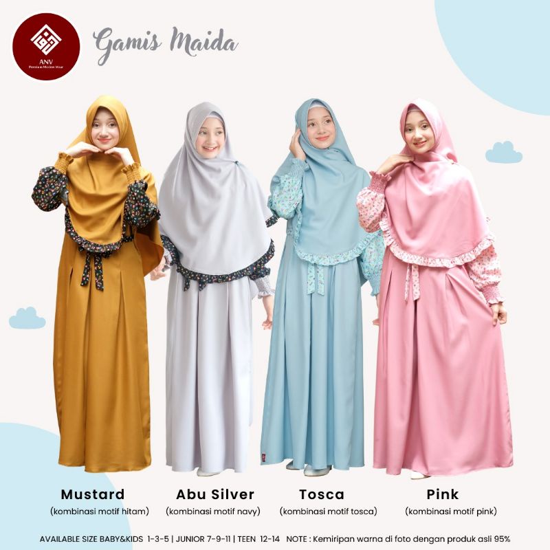 SR.KIDS/GAMIS MAIDA/FAIZ & YARA /GAMIS ANV/GAMIS ANAK PEREMPUAN
