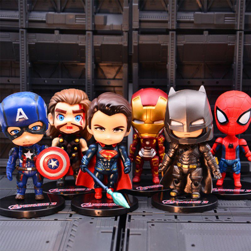 Figure Avengers 1 set isi 6 pcs / Action Figure Topper Kue Cake DC Avengers(BAYAR DITEMPAT)