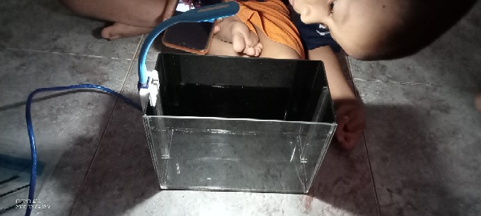 Acrylic Soliter Aquarium + Lampu Selfi Ukuran 15x10x20