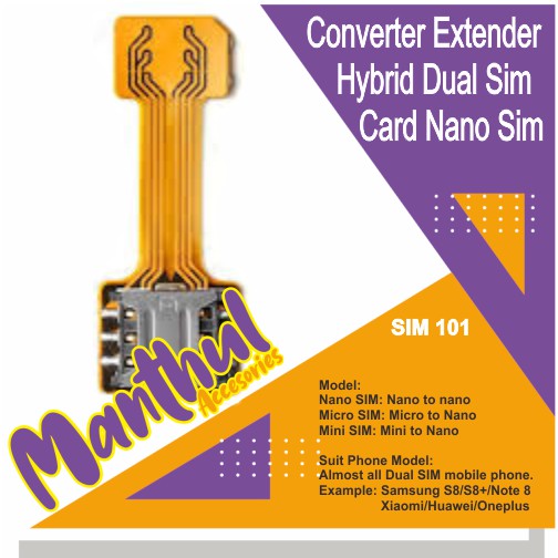 Converter Extender Hybrid Dual Sim Card Nano sim