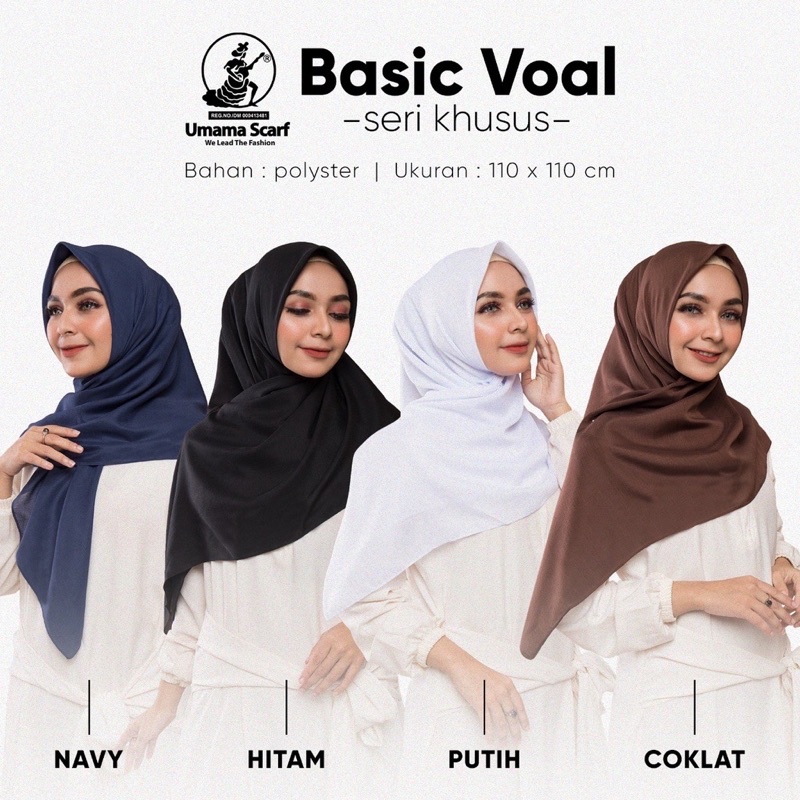 50+TERLENGKAP HIJAB BASIC VOAL UMAMA SCARF / PARIS PREMIUM