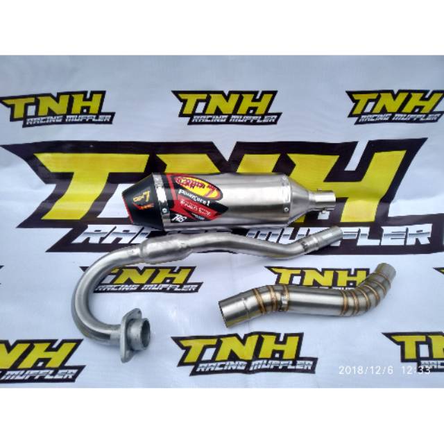 Knalpot Racing GP7 Power Core1 FullSystem Untuk Motor Kawasaki KLX Dan Honda CRF 150 L