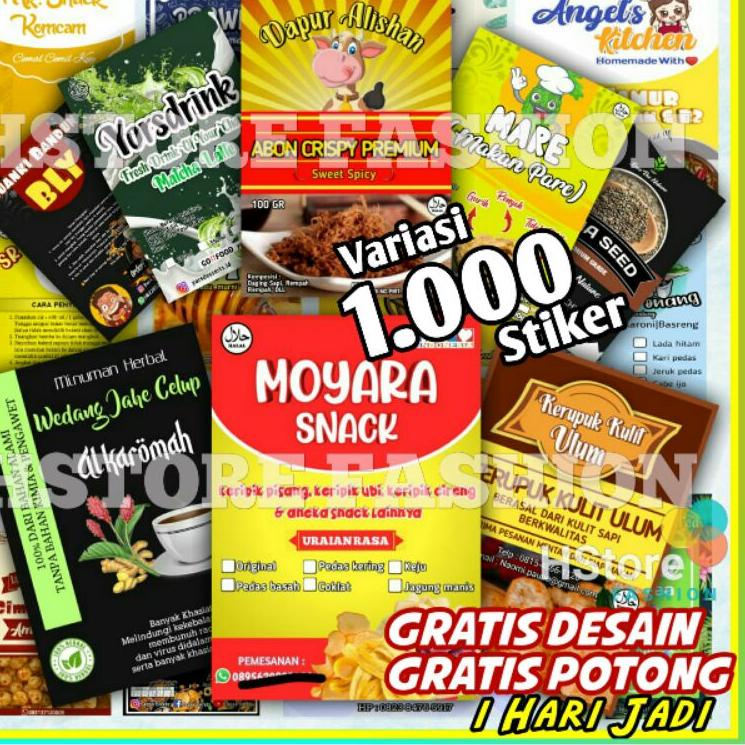

6.6 sale CETAK STIKER LABEL1000 PCS STIKER KEMASAN MURAH CUSTOM STICKER GRATIS DESAIN 