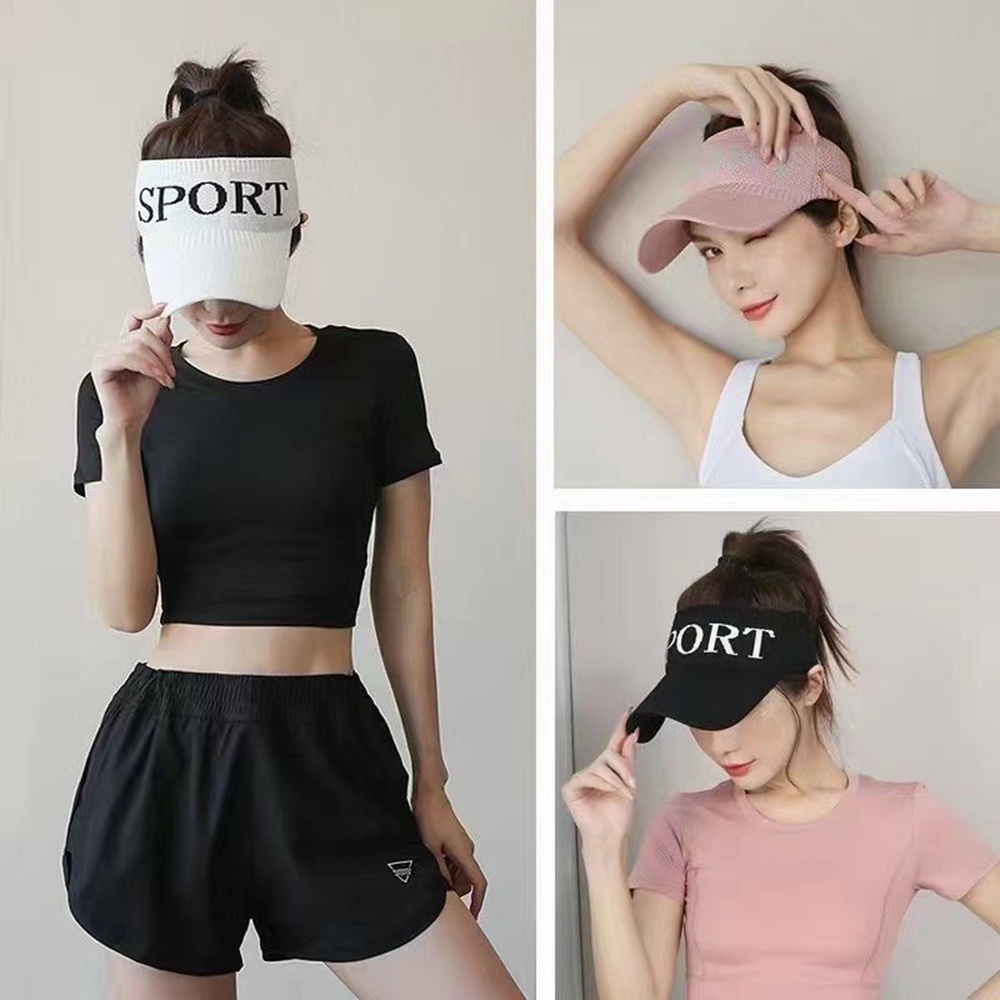 Topi Visor Pelindung Matahari UV Model Setengah Kepala Untuk Wanita