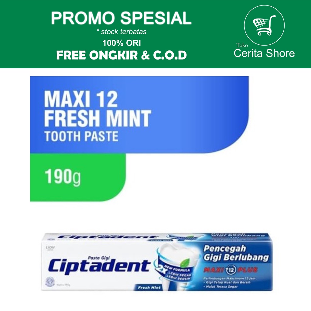 CIPTADENT 190 gram/ CIPTADENT 190 HIJAU/ CIPTADENT 190 GRAM MURAH/ CIPTADENT 190 FRESH MINT
