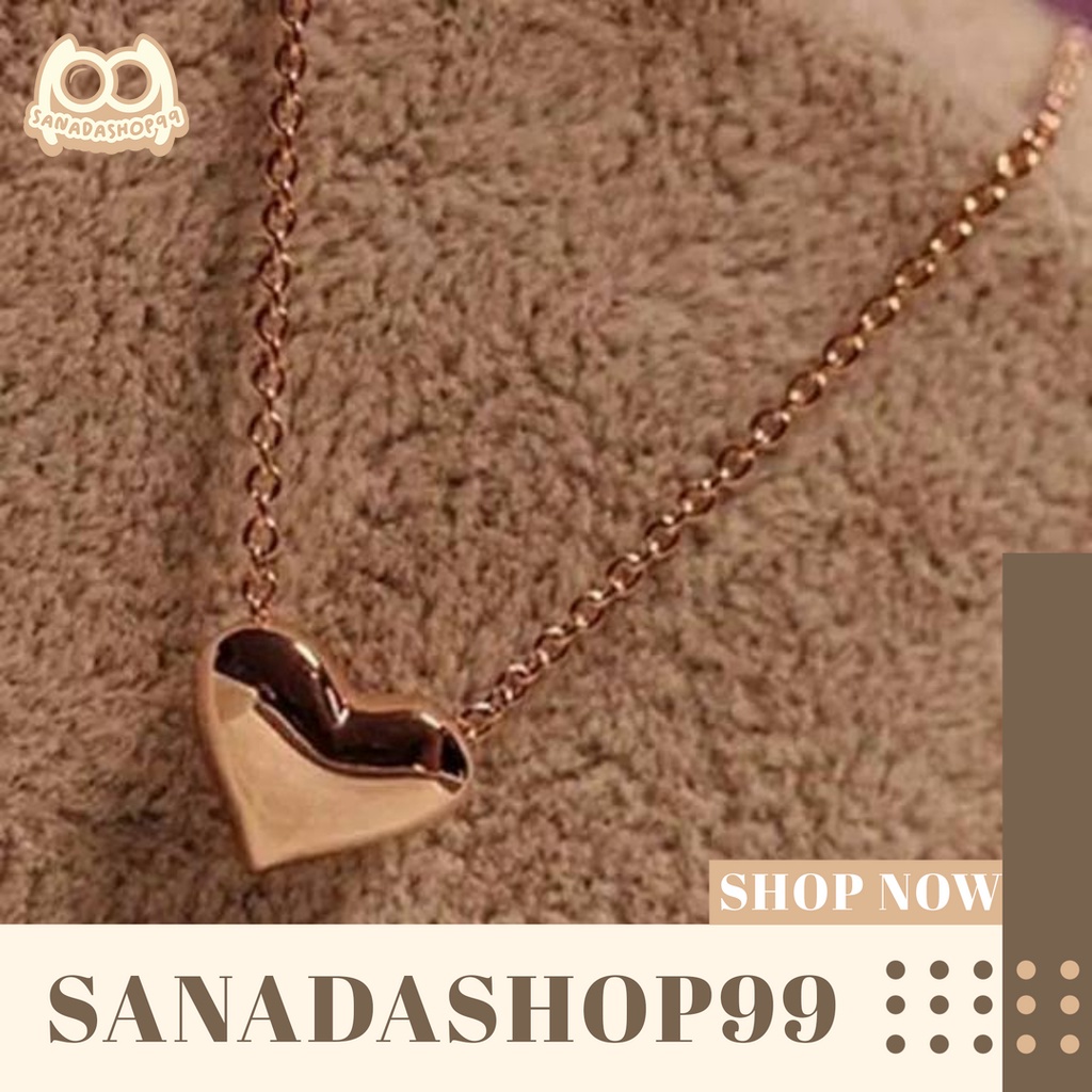 (ACC42) Kalung Hati Heart Chain Necklace (Kalung Aksesoris Fashion Simple Hati / Love Emas Gantung)