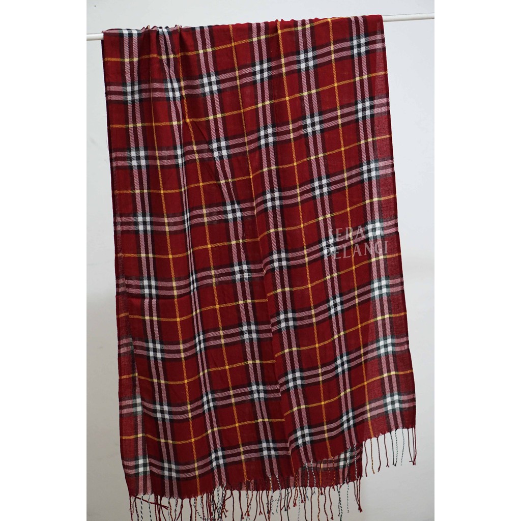 Pashmina Motif Kotak 07 | Plaid | Selendang | Scarf | Syal | Shawl | Pasmina | Souvenir | Hadiah Ulang Tahun | Birthday Gift | Aksesoris Fashion Wanita Pria | Import Quality | Grosir Murah