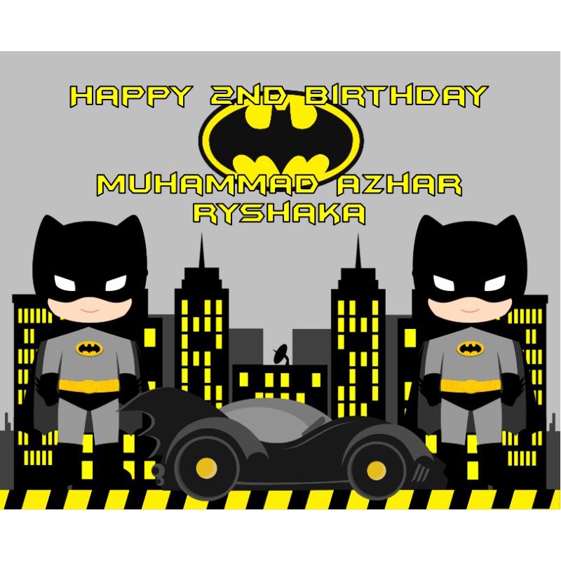 Banner Spanduk Ulang Tahun Tema Batman 1