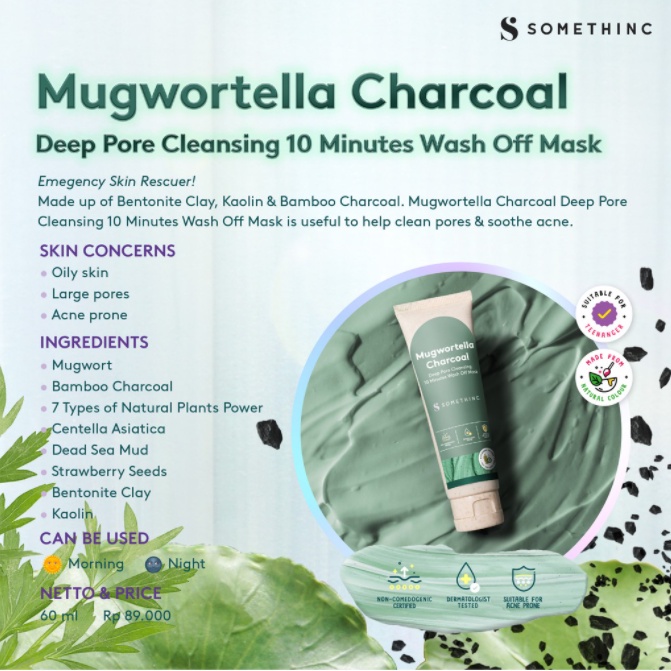 SOMETHINC 10 Minutes Wash Off Mask Mugwortella Charcoal - Skin Goals Brightening Glow