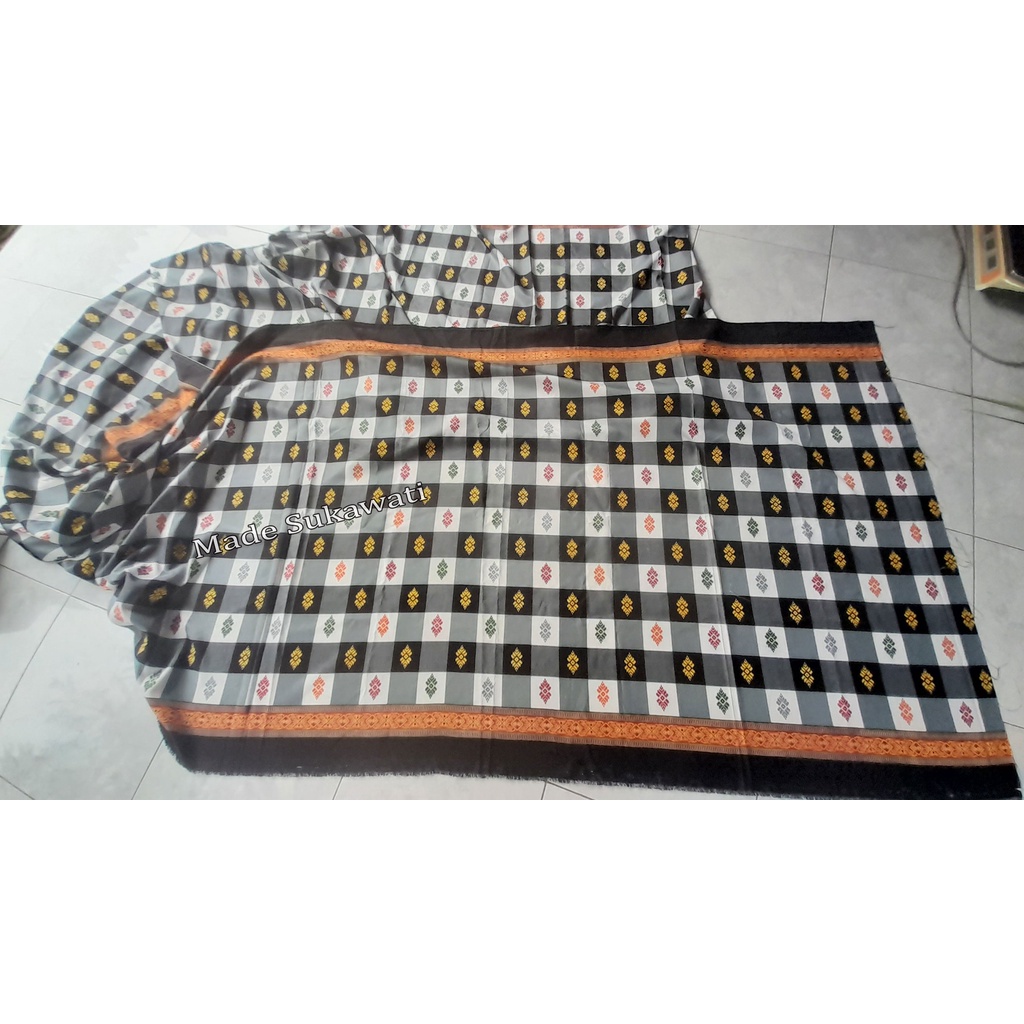 (Bukan sarung) Kain meteran kotak catur poleng bali motif meteran lebar 110cm