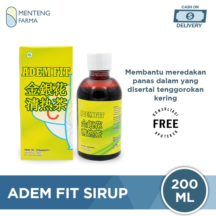 Adem Fit Sirup 200 mL - Pereda Panas Dalam dan Tenggorokan Kering