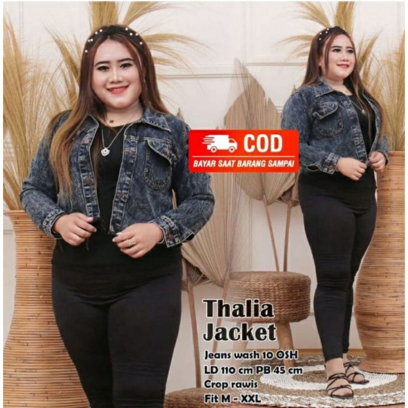 JAKET JEANS CROP OVERSIZE / JAKET JEANS CROP JUMBO / JAKET JEANS JUMBO WANITA / JAKET CROP RAWIS JUMBO