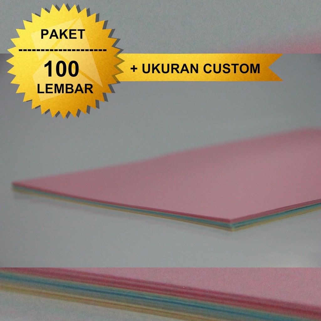 

KERTAS BC / MANILA WARNA MUDA A3+ dan A3 PAKET 100 LEMBAR + UKURAN CUSTOM