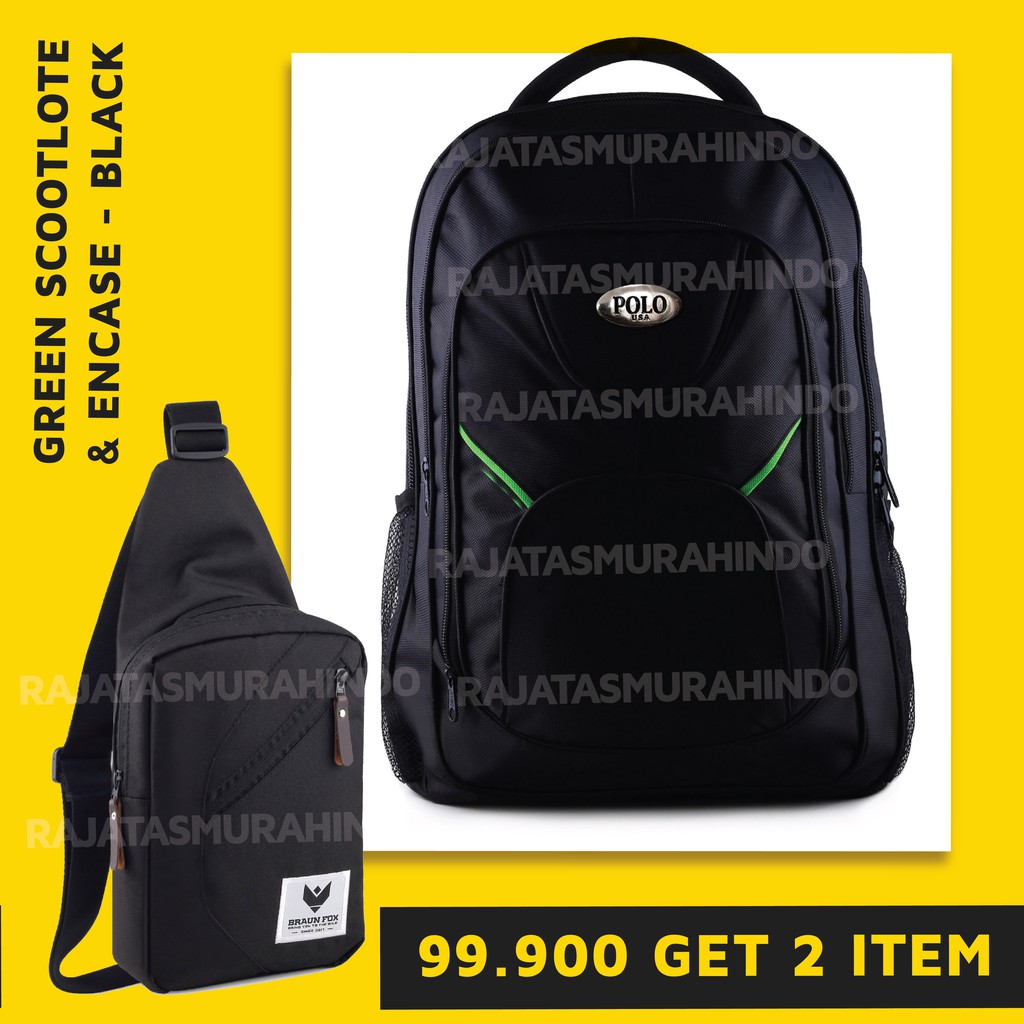 SPECIAL OFFER 99.900 GET 2 ITEM - Backpack GREEN LATERN &amp; ENCASE BLACK