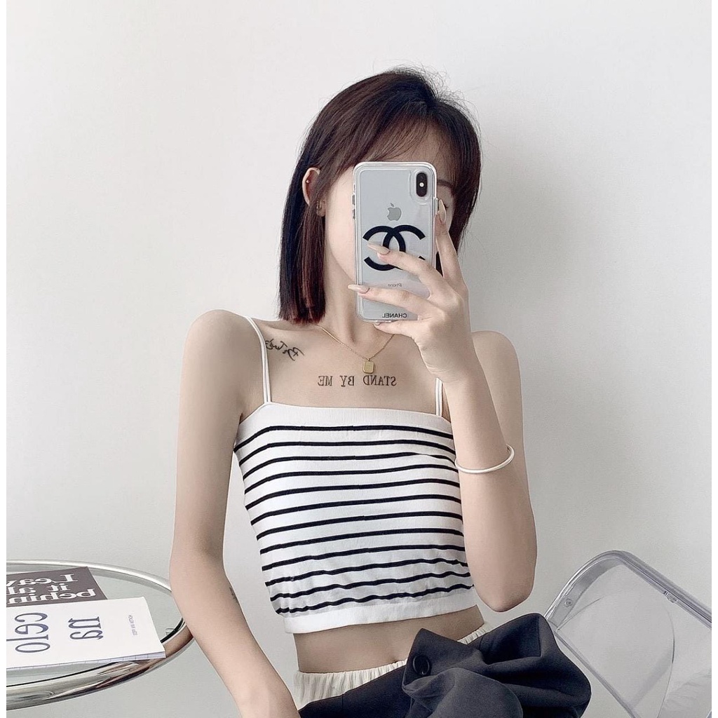 SEXYLADIES Tanktop wanita import salur garis garis korean style kamisol