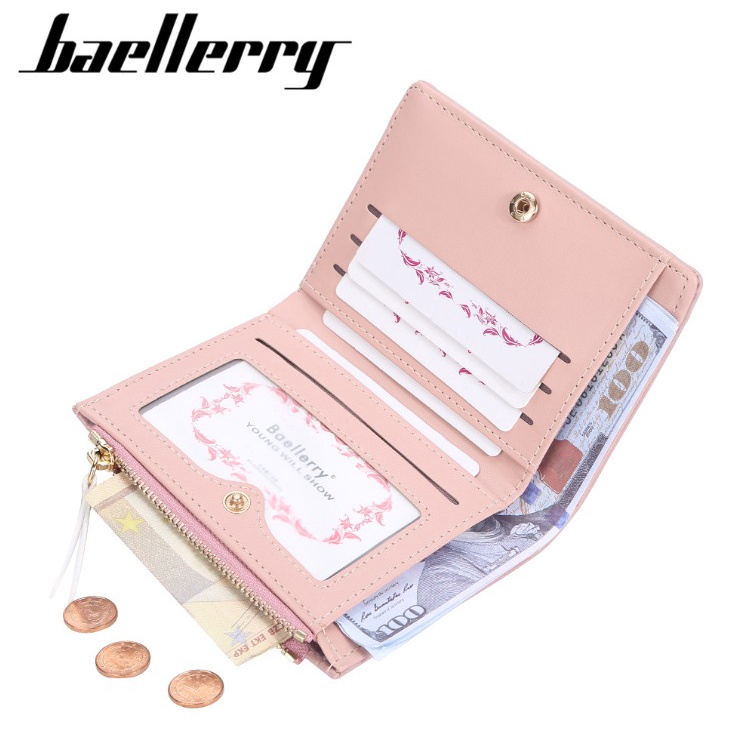 Baellerry Dompet Pendek Kartu Wallet Card Holder Bahan Kulit PU BLY059