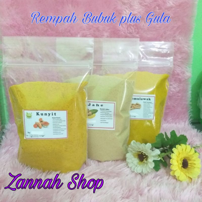 

Rempah Bubuk plus Gula 500gr Wedang Jahe Alami Praktis Tinggal Seduh / Kunyit / Temulawak