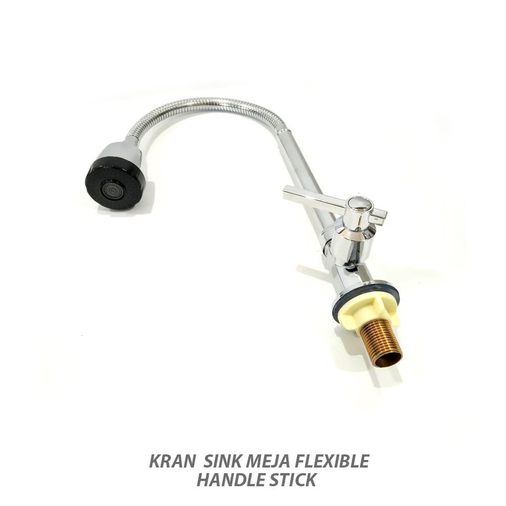 Kran Angsa Fleksibel Chrome Keran Cuci Piring Flexible Tanam 2 Mode Semburan Air Drad Pipa 1/2&quot;